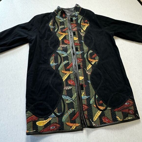 Vintage KOOS Of Course Vinyl Quilted Reversible Jacket Sz 1X - Picture 2 of 11